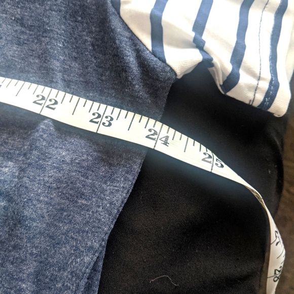 Chama Plus Size Basic Striped Short Sleeve Top - Picture 3 of 6